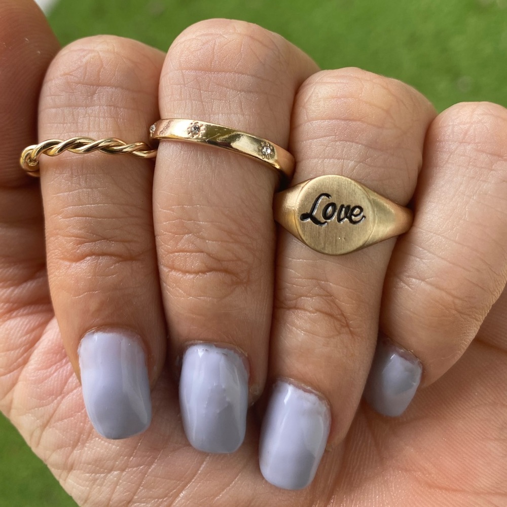 Set of 3 gold rings LOVE, New! So cute - Picture 2 of 12